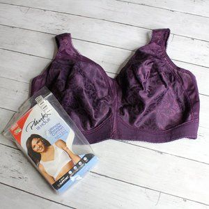 Playtex 18 Hour Women's Bra Plus Size 44D Wire Free Full Figure Purple